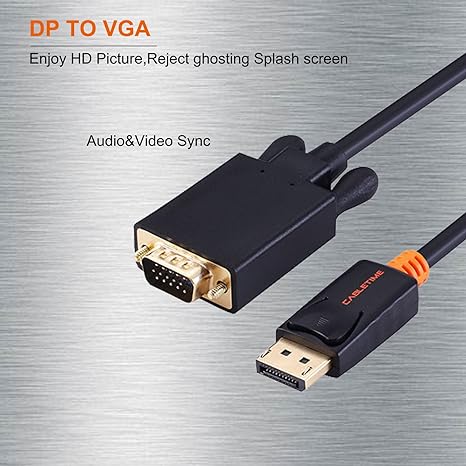 DisplayPort to VGA Cable, DP to VGA Cable DP Male to VGA Male
