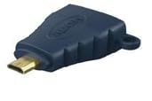 ADAPTOR MICRO HDMI DM/HDMI AF, with RING, Gold plated, dark Blue, 4K/1080P