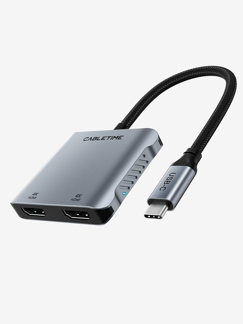 4K 60Hz MST USB C To Dual HDMI Hub