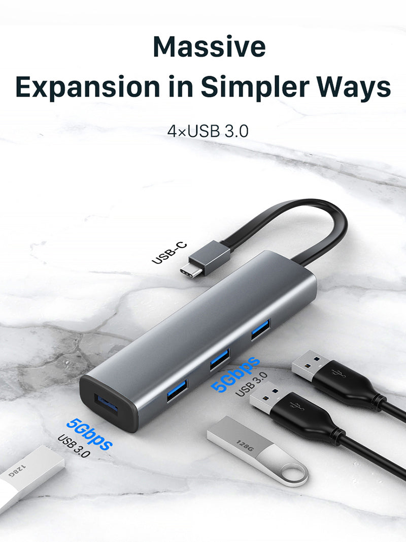 Portable Slim 4 In 1 USB 3.0 Type C Multiport Adapter